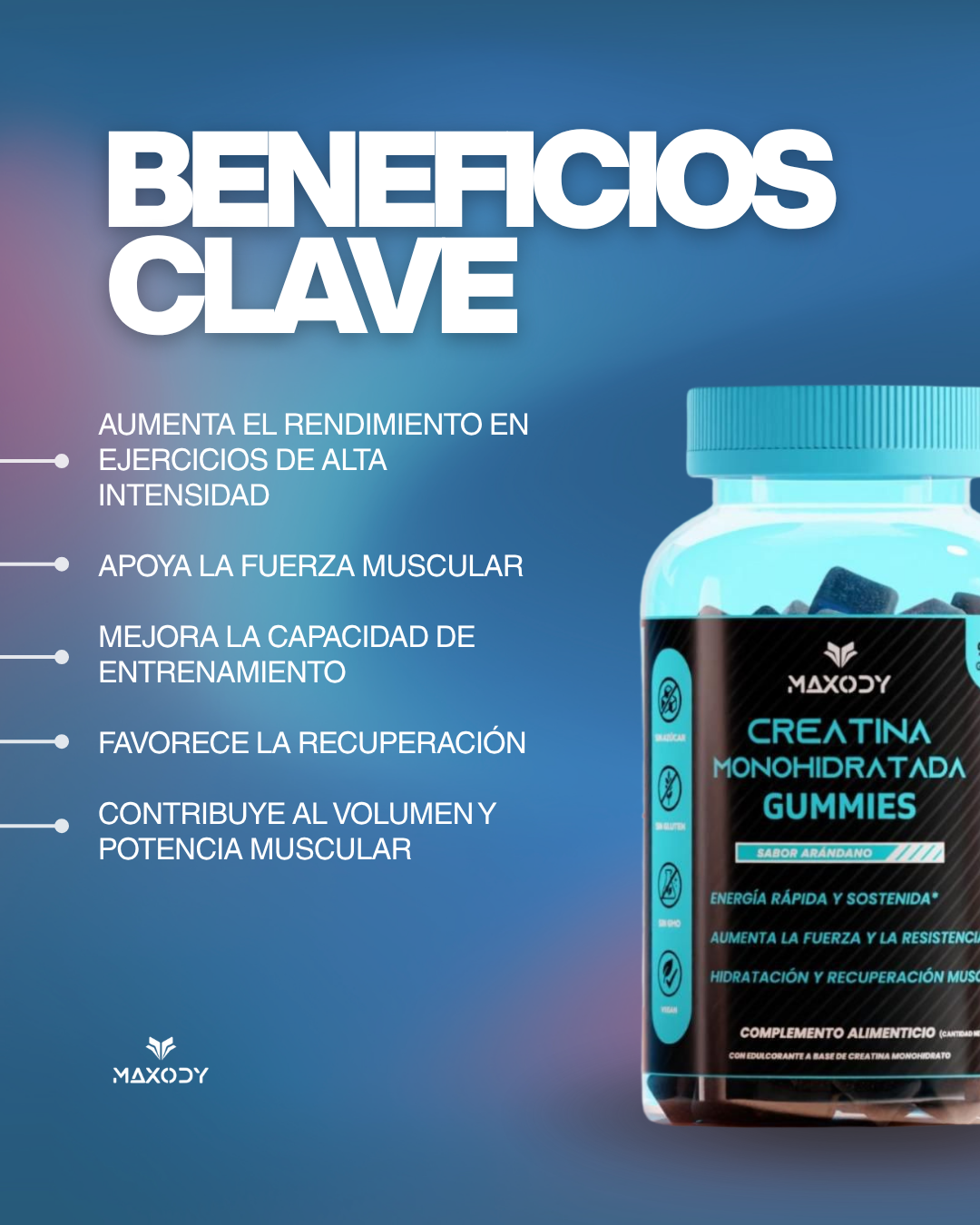 Gummies de creatina monohidratada