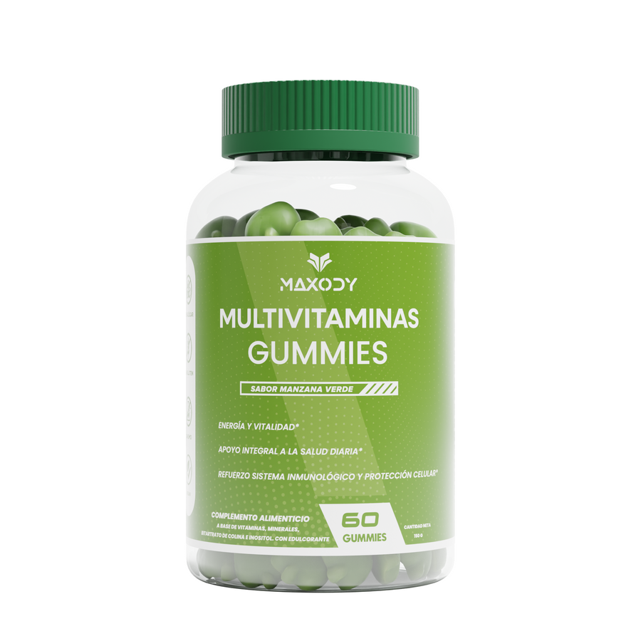 Multivitaminas Gummies MAXODY - 12 vitaminas y minerales sabor manzana - Imagen 1